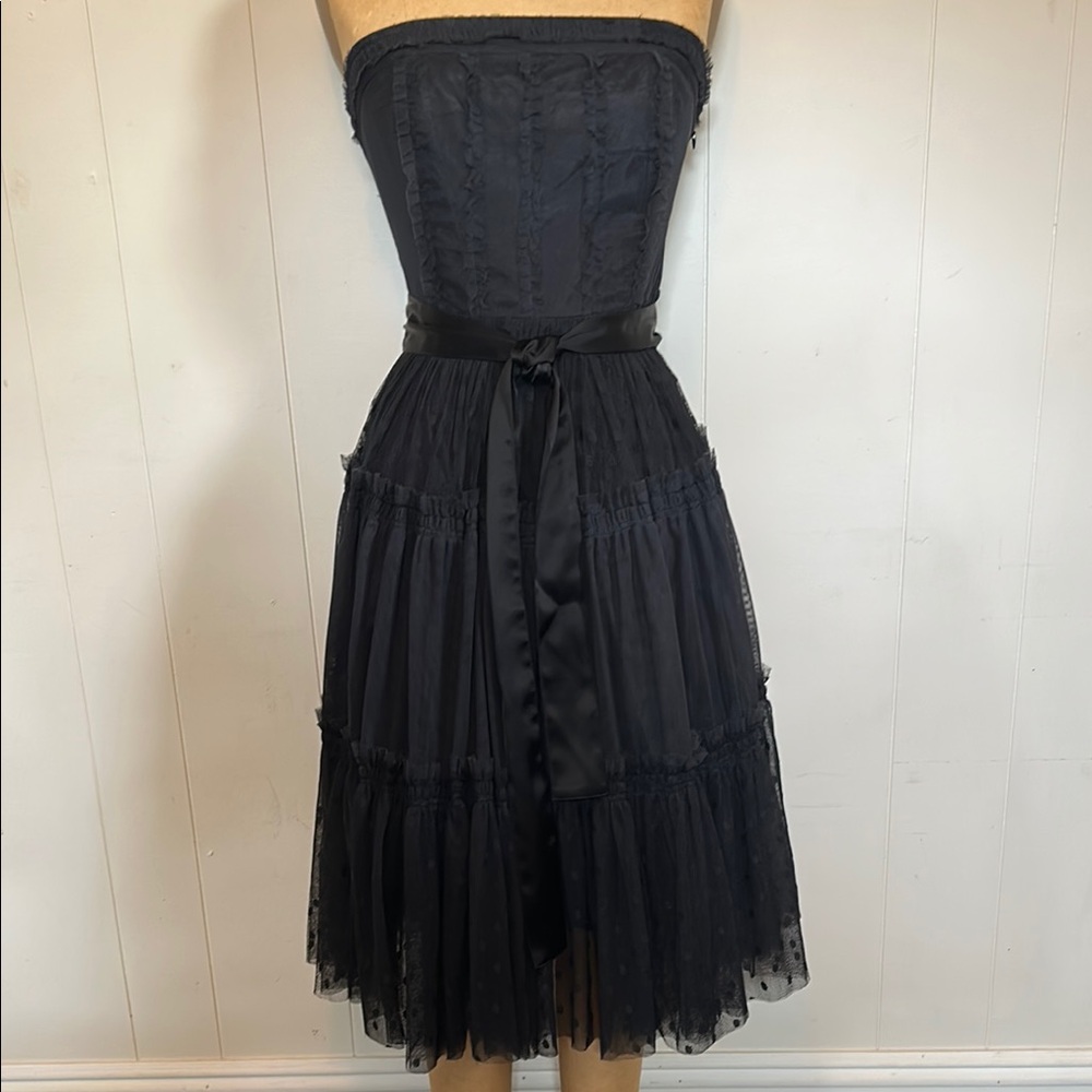 Black Lace Strapless Dress